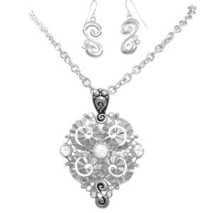 Designer Inspired Swirl Rhinestone Necklace Set